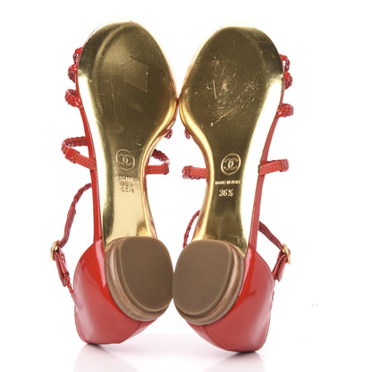 Chanel Patent Rope CC Sandal 36.5 Red 5 of 9