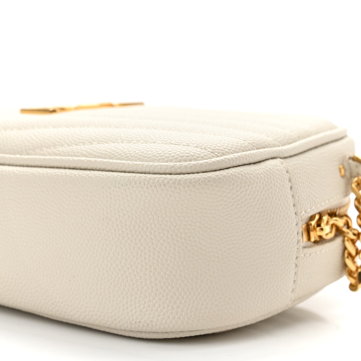 Saint Laurent Grain De Poudre Matelasse Monogram Mini Lou Camera Bag Blanc Vintage 10 of 10