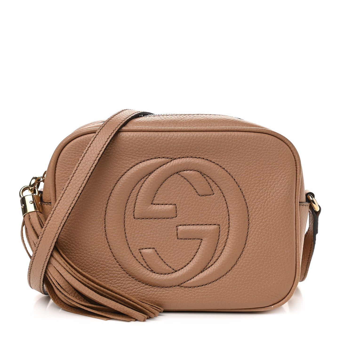 Pebbled Calfskin Small Soho Disco Bag Camelia