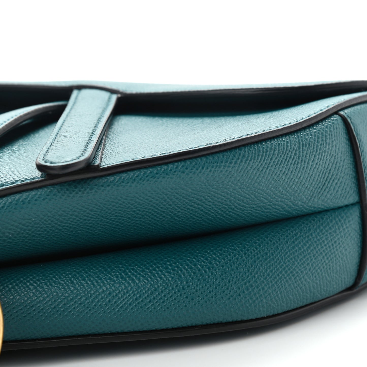 Grained Calfskin Saddle Bag Green