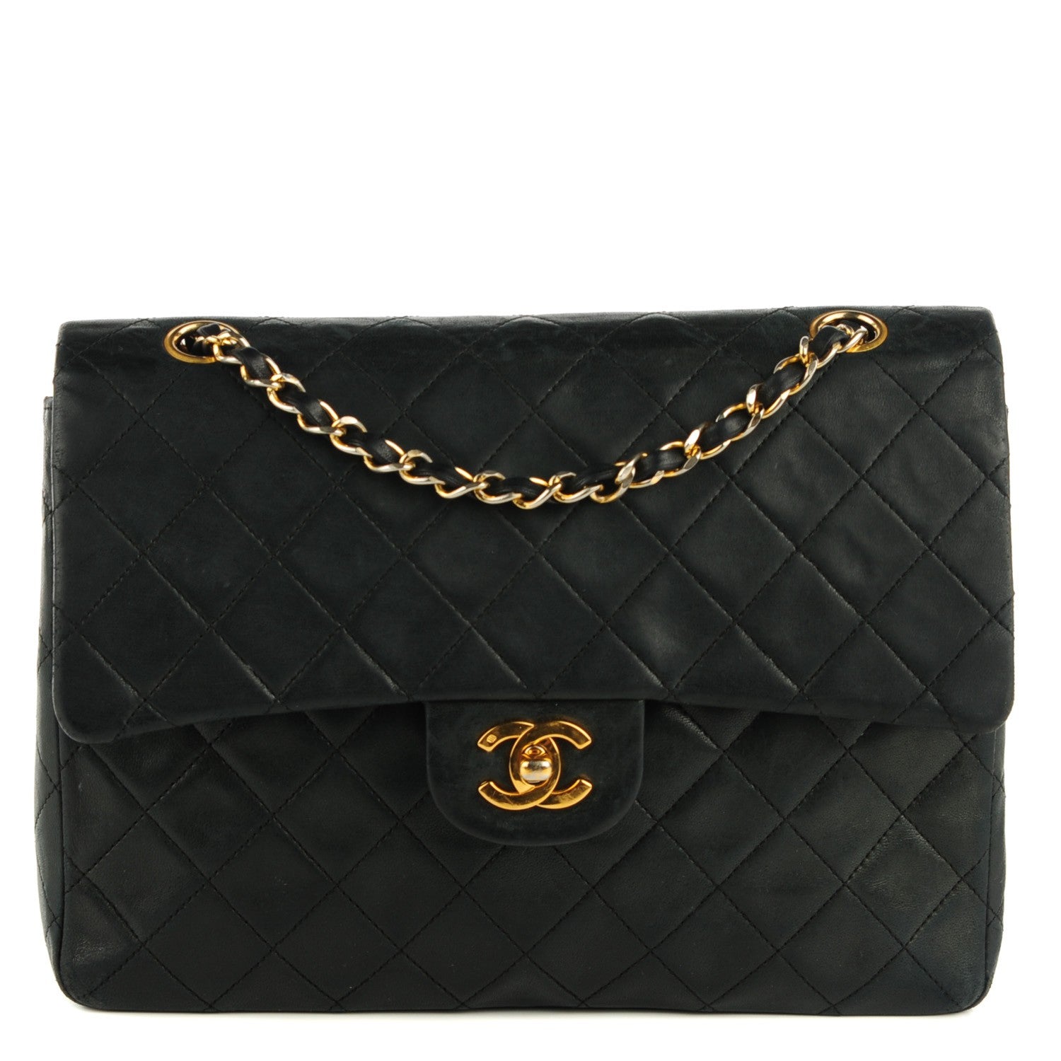 Chanel Lambskin Quilted Medium Double Flap Black 1 of 9