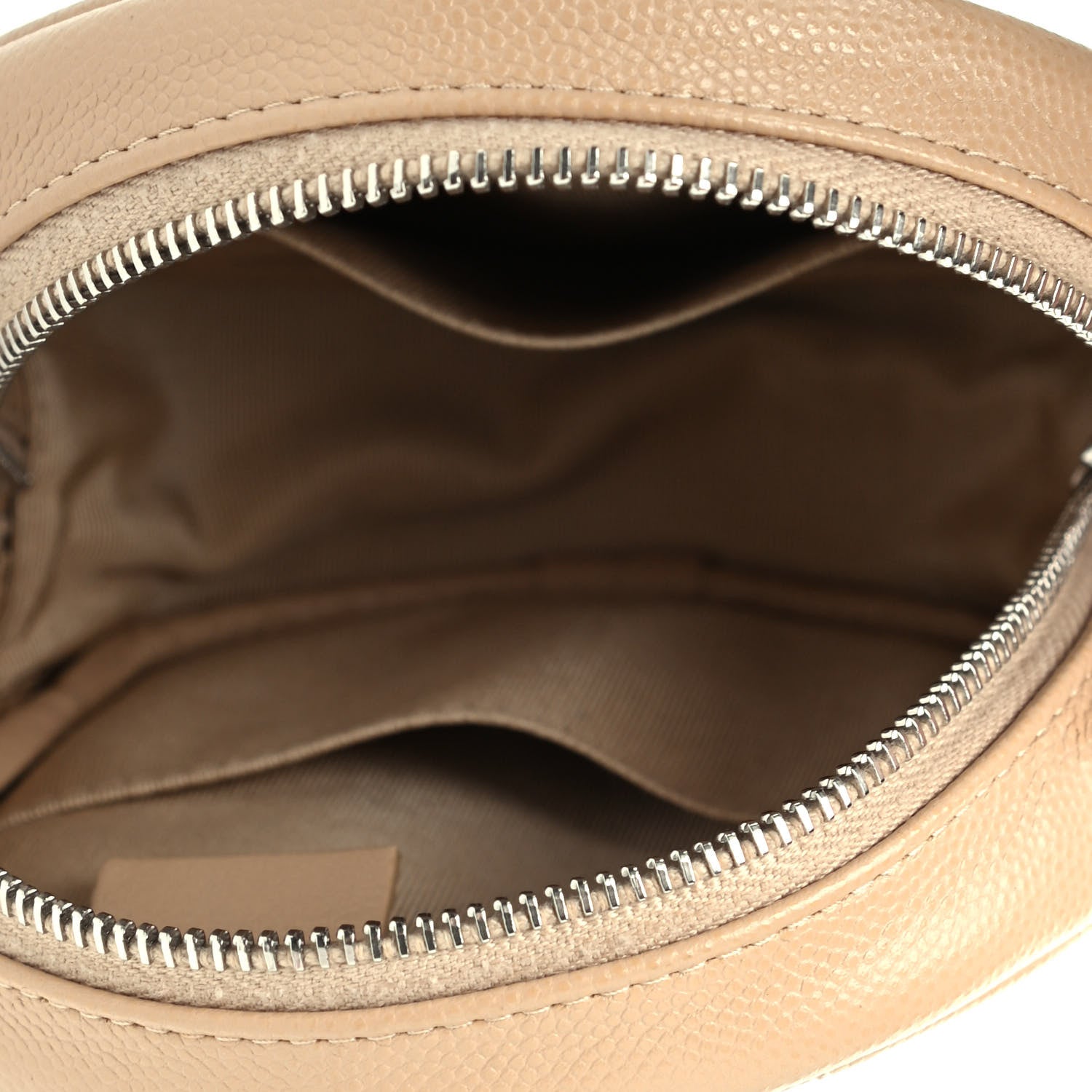 Chanel Caviar Quilted Round Clutch With Chain Beige 4 of 4