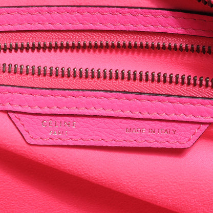 Celine Drummed Calfskin Mini Luggage Fluo Pink 8 of 9