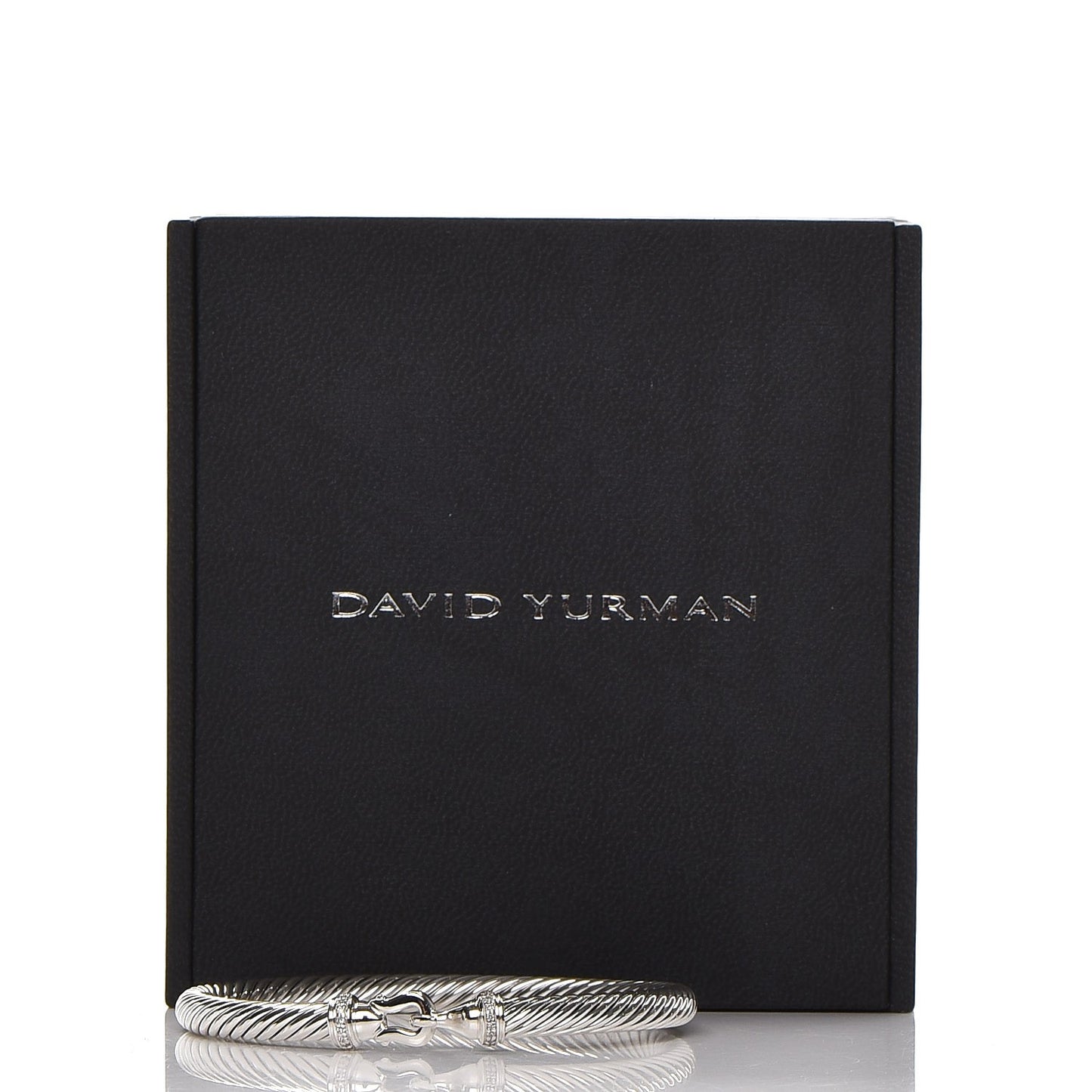 Sterling Silver Diamond 5mm Cable Buckle Bracelet