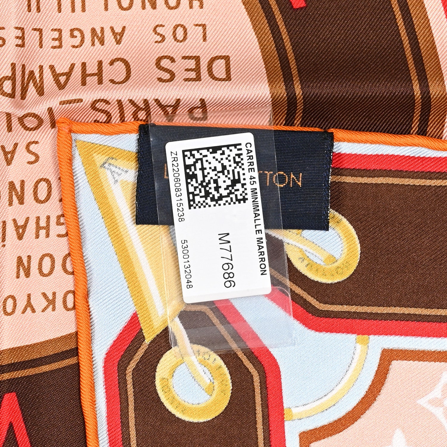 Louis Vuitton Silk Monogram Minimalle Square Scarf Marron 3 of 3