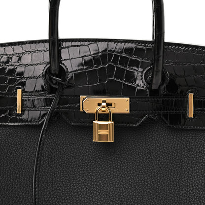 Hermes Togo Shiny Niloticus Crocodile Birkin Touch 30 Black 10 of 11