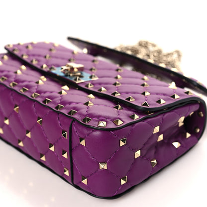 Valentino Garavani Nappa Small Rockstud Spike Shoulder Bag Prune 8 of 8