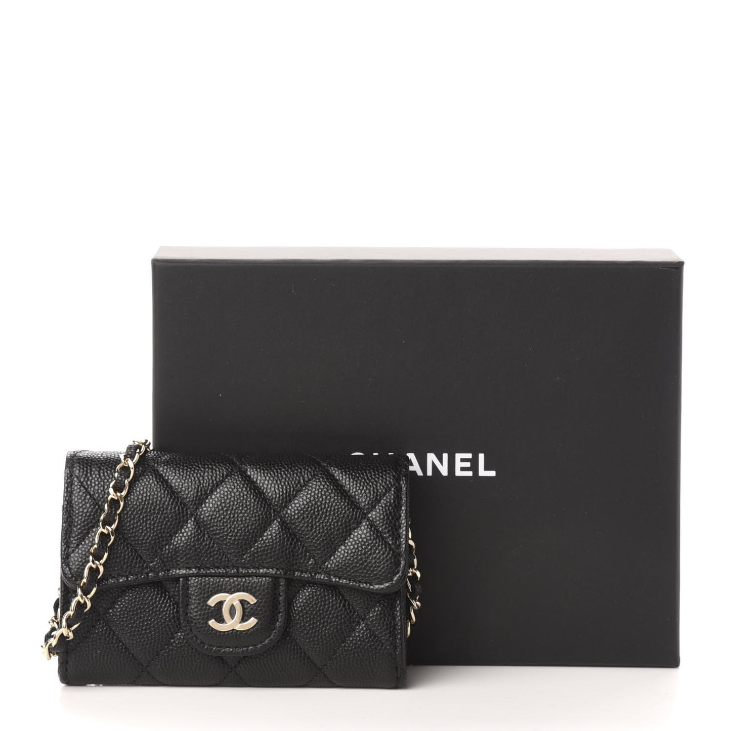Caviar Quilted Flap Classic Belt Bag Black