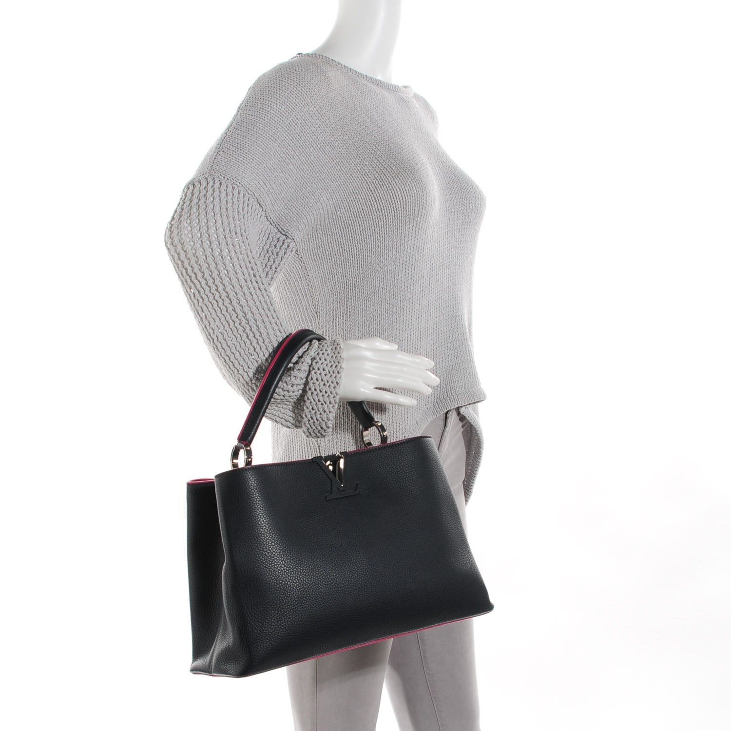 Louis Vuitton Taurillon Capucines MM Cobalt 2 of 7