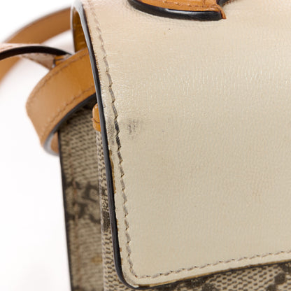Gucci GG Supreme Monogram New Sakai Calfskin Mini Padlock Top Handle Shoulder Bag Beige Ebony Mystic White Sun Oil 12 of 12