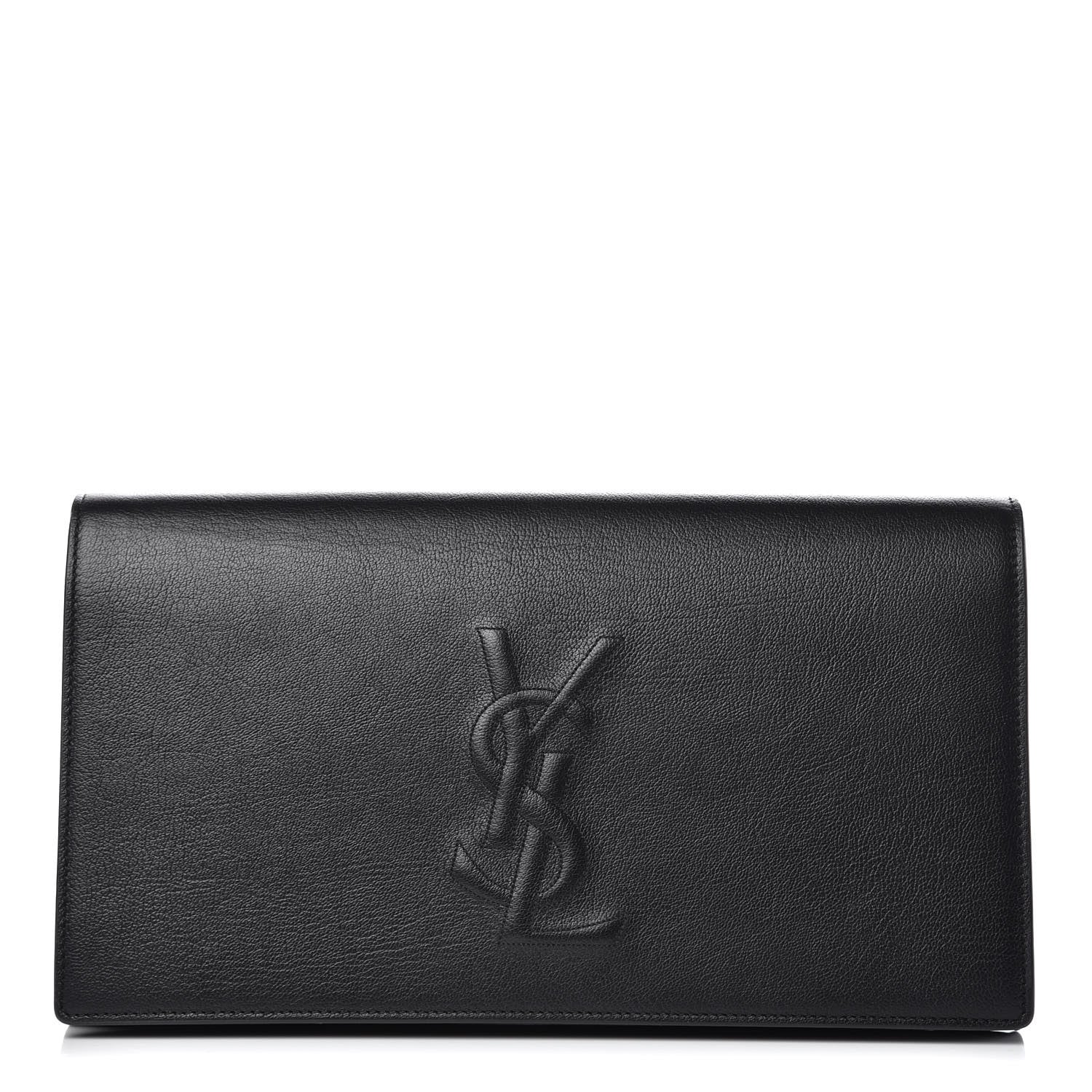 Saint Laurent Calfskin Monogram Large Belle De Jour Clutch Black 1 of 10