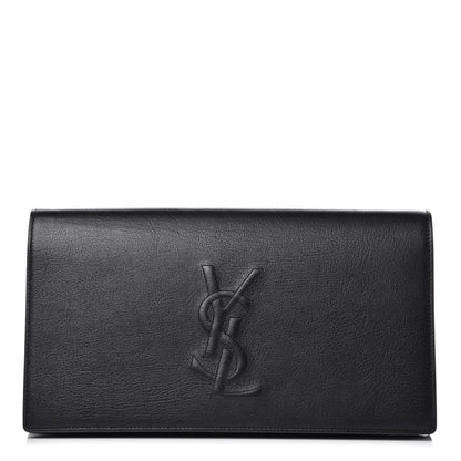 Saint Laurent Calfskin Monogram Large Belle De Jour Clutch Black 1 of 10