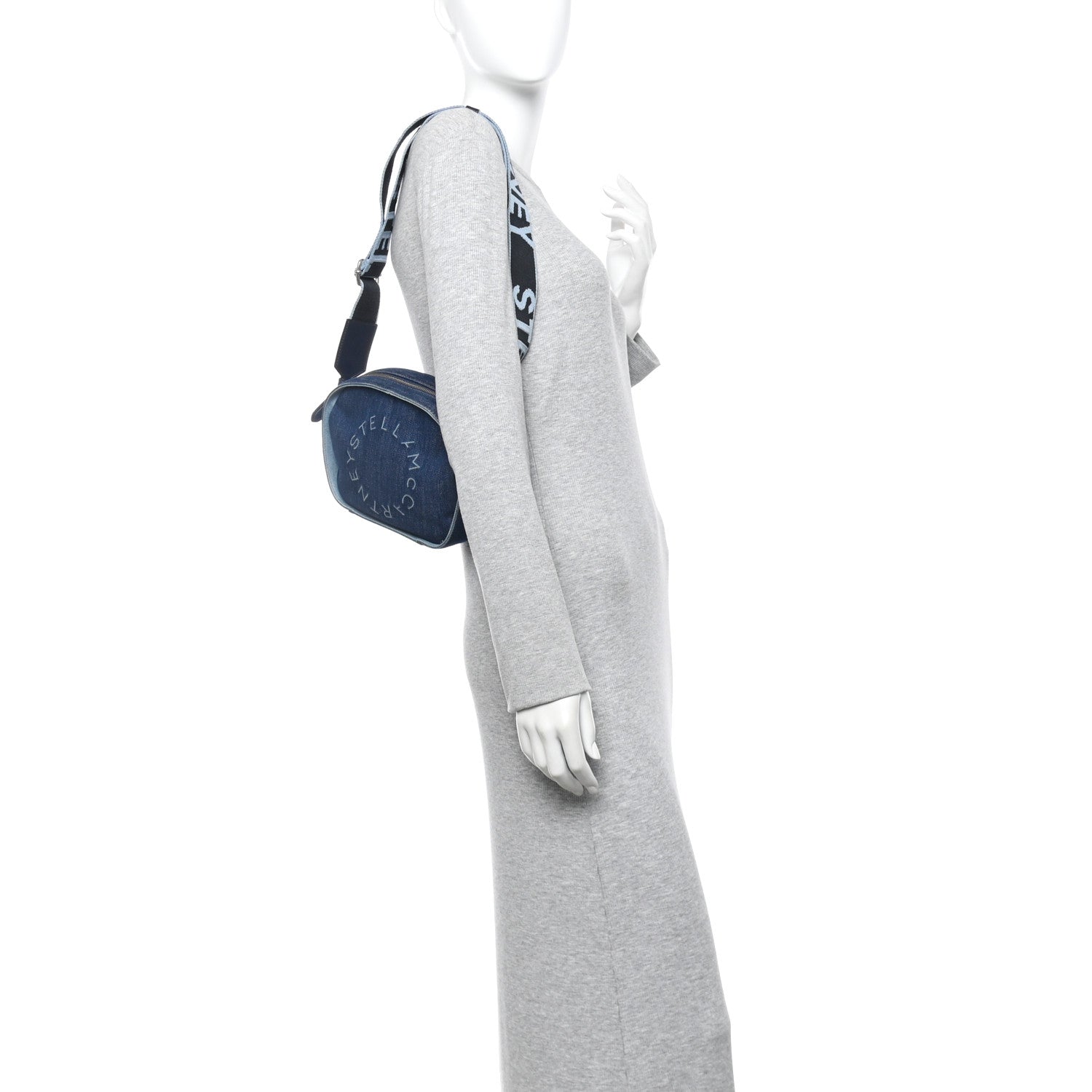 Stella McCartney Eco Alter Denim Logo Small Camera Bag Orion Blue 2 of 13