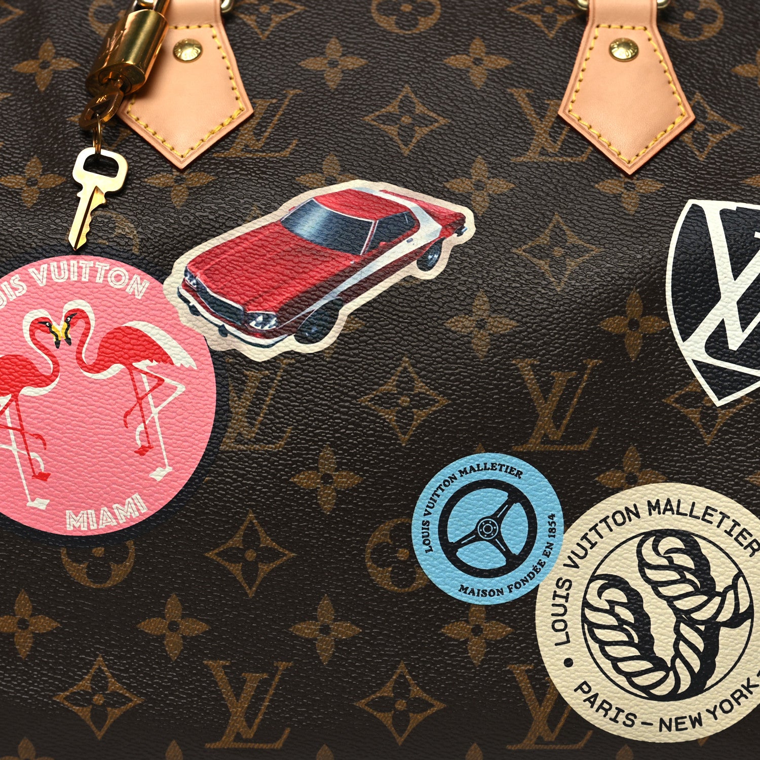 Louis Vuitton Monogram World Tour Speedy Bandouliere 30 7 of 9