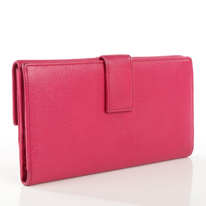 Saint Laurent Textured Calfskin Classic Y Wallet Fuchsia 3 of 7