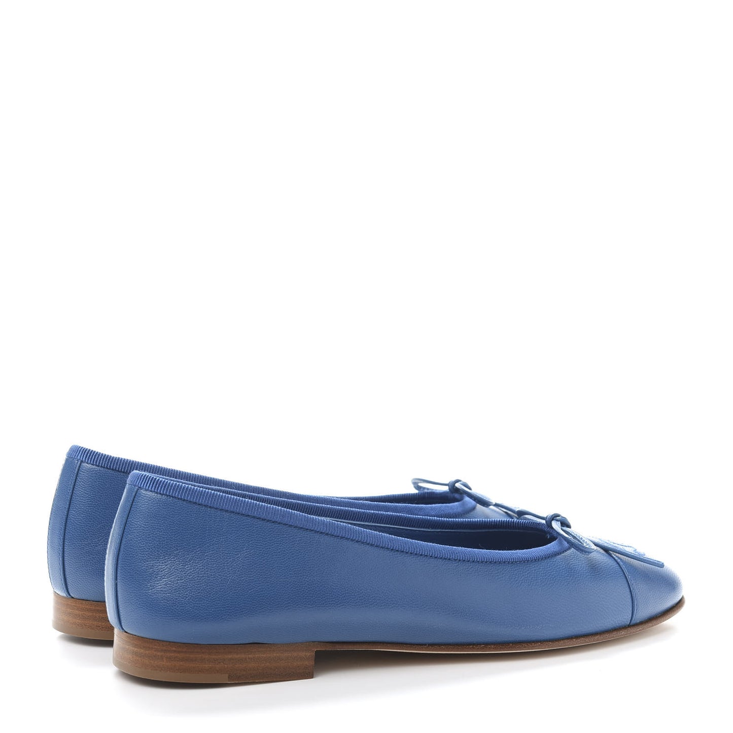 Goatskin Cap Toe CC Ballerina Flats 37.5 Blue