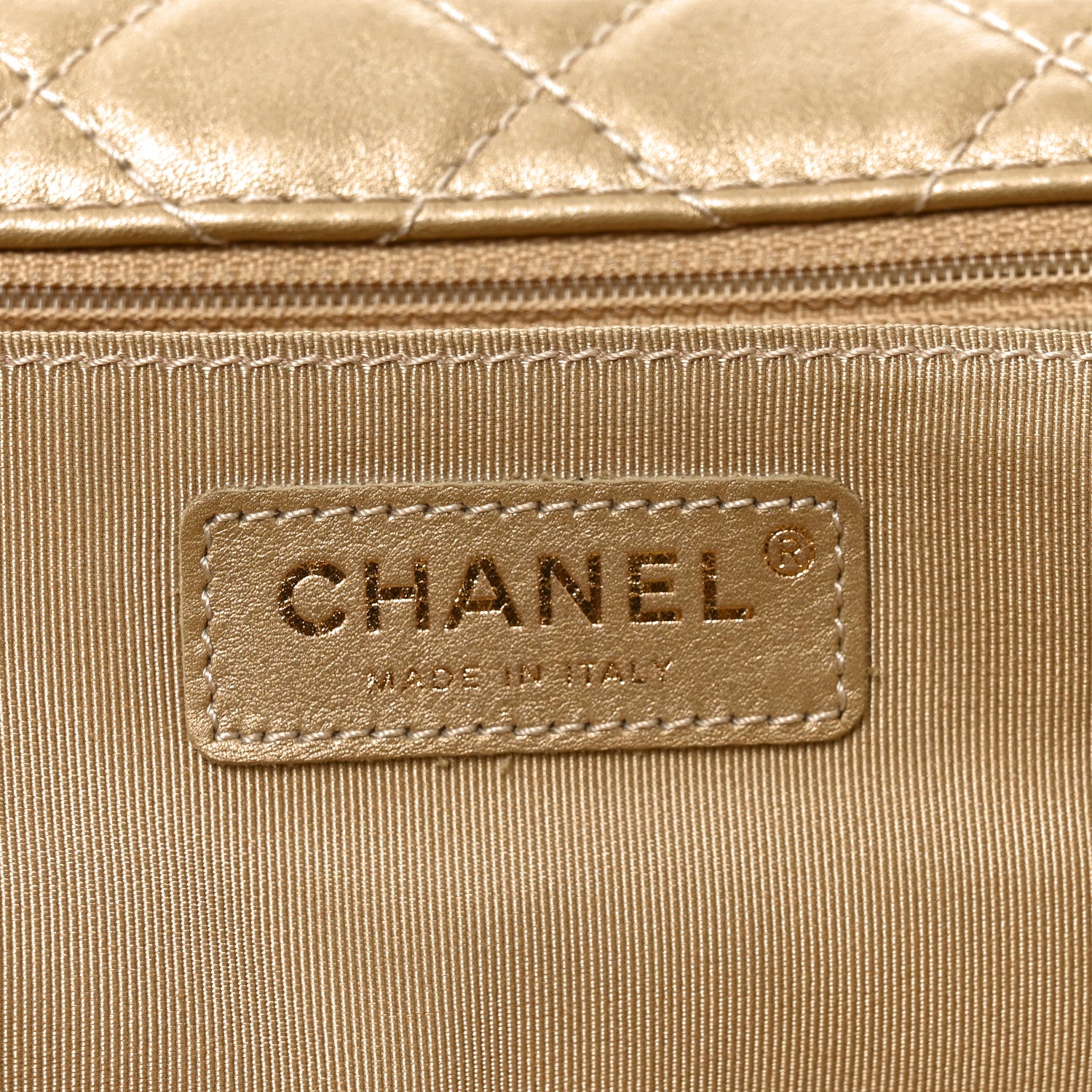 Chanel Metallic Calfskin Quilted Small XXL Travel Flap Bag Gold 6 of 10