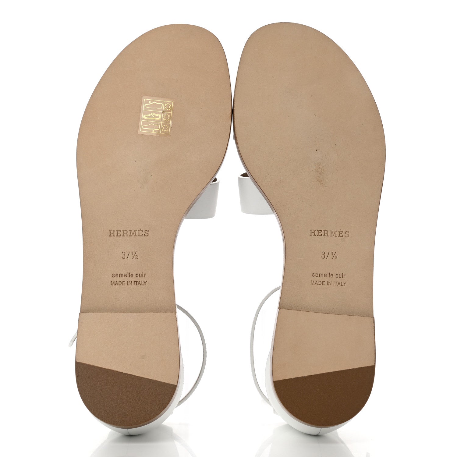Hermes Calfskin Santorini Sandals 37.5 White 5 of 9