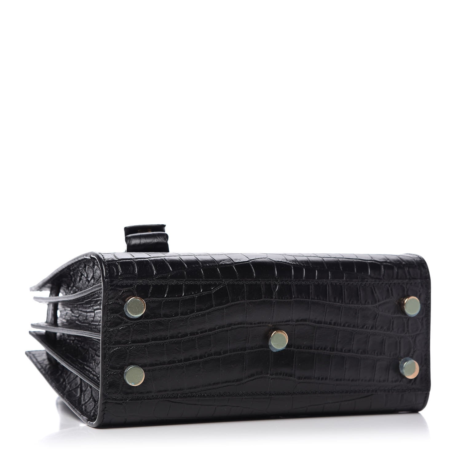 Saint Laurent Calfskin Crocodile Embossed Nano Sac De Jour Black 4 of 9