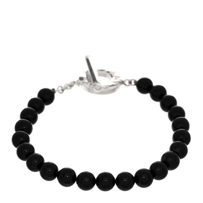Tiffany Sterling Silver Black Onyx Bead Toggle Bracelet 2 of 3