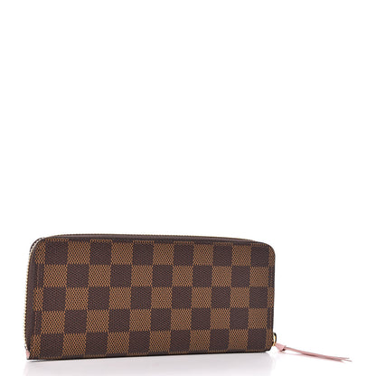 Louis Vuitton Damier Ebene Clemence Wallet Rose Ballerine 3 of 8