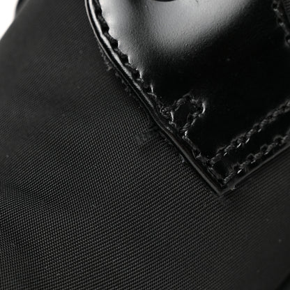 Prada Spazzolato Re-Nylon Metal Triangle Logo Lace Up 55mm Ankle Boots 36.5 Black 10 of 13