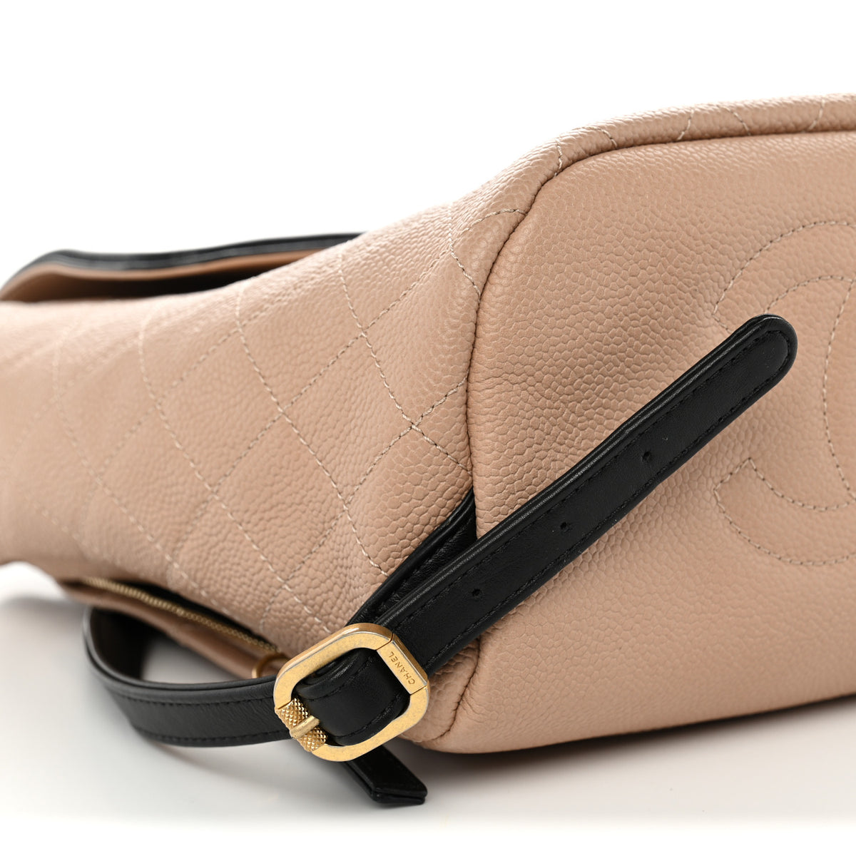 Caviar Quilted Filigree Backpack Beige Black