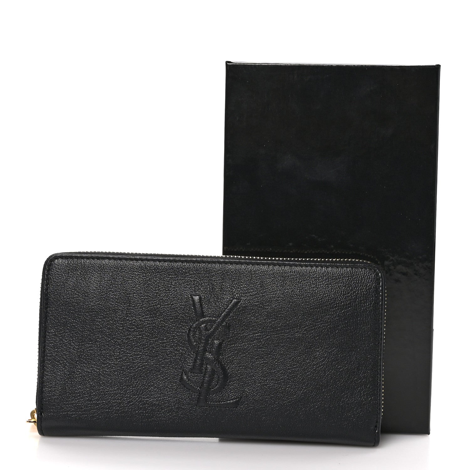 Saint Laurent Chevre Belle De Jour Zip Around Wallet Black 10 of 10