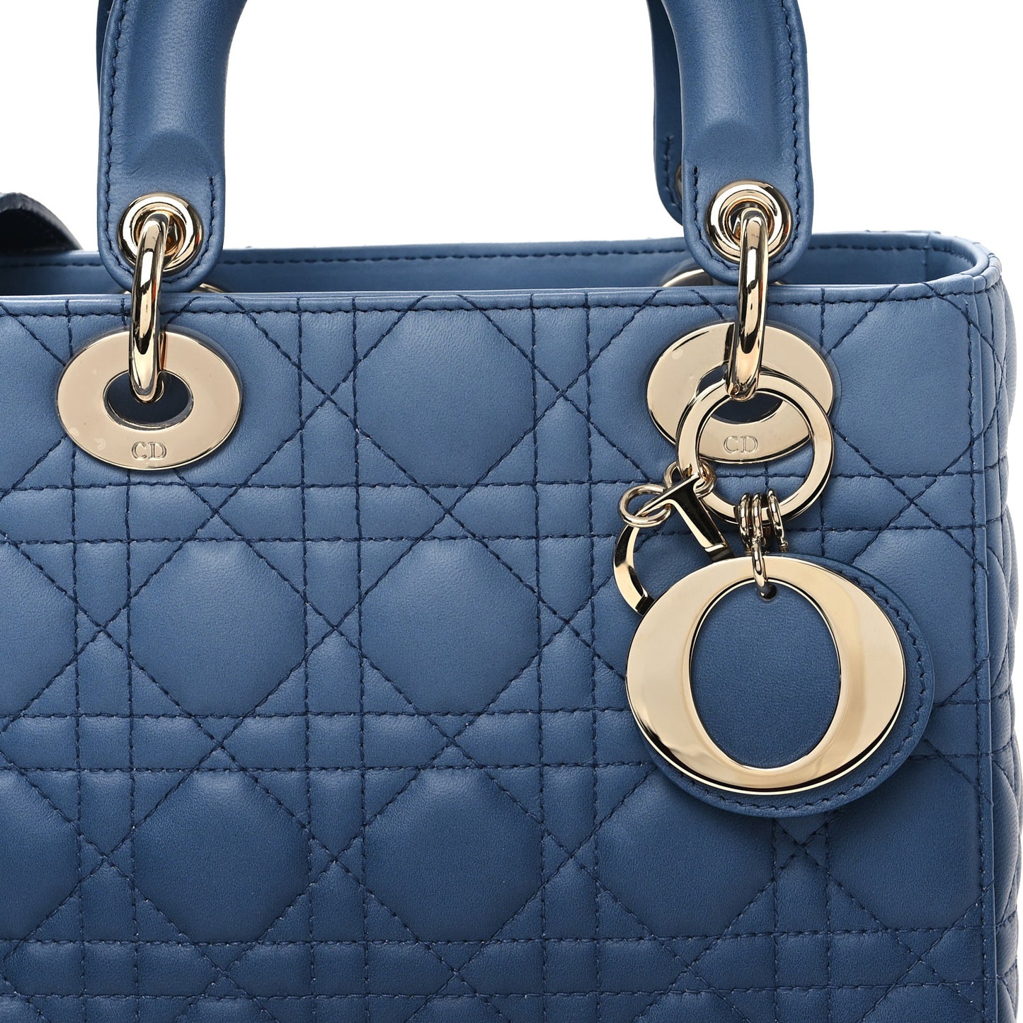 Lambskin Cannage Gradient Small Lady Dior Bleu
