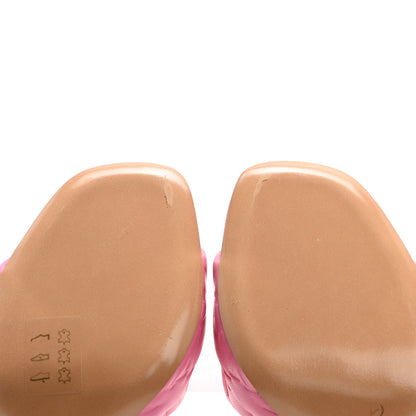 Louis Vuitton Lambskin Embossed Monogram Revival Mid Heel Mules 38 Rose Pop 9 of 12