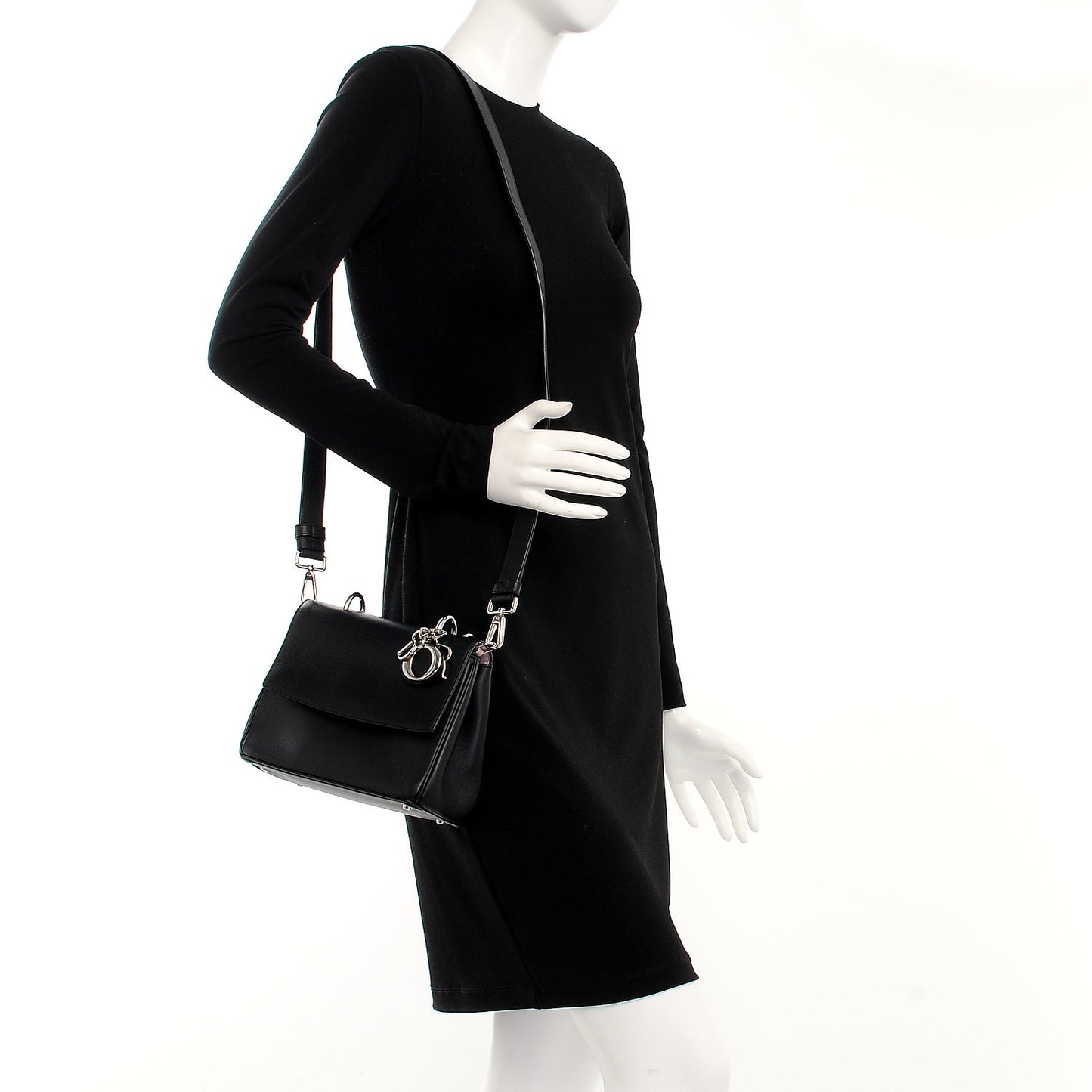 Calfskin Mini Be Dior Flap Black