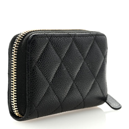 Chanel Caviar Quilted Zip Coin Purse Black 3 of 8