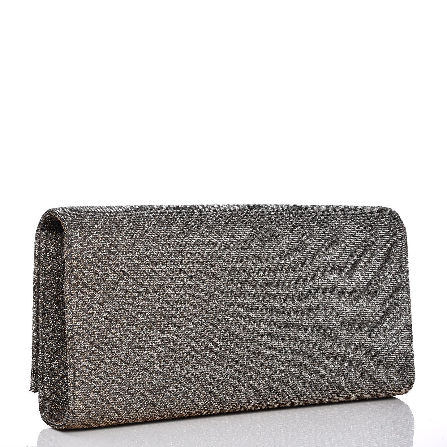 Metallic Canvas Woven Classic Monogram Kate Tassel Clutch Silver Gold