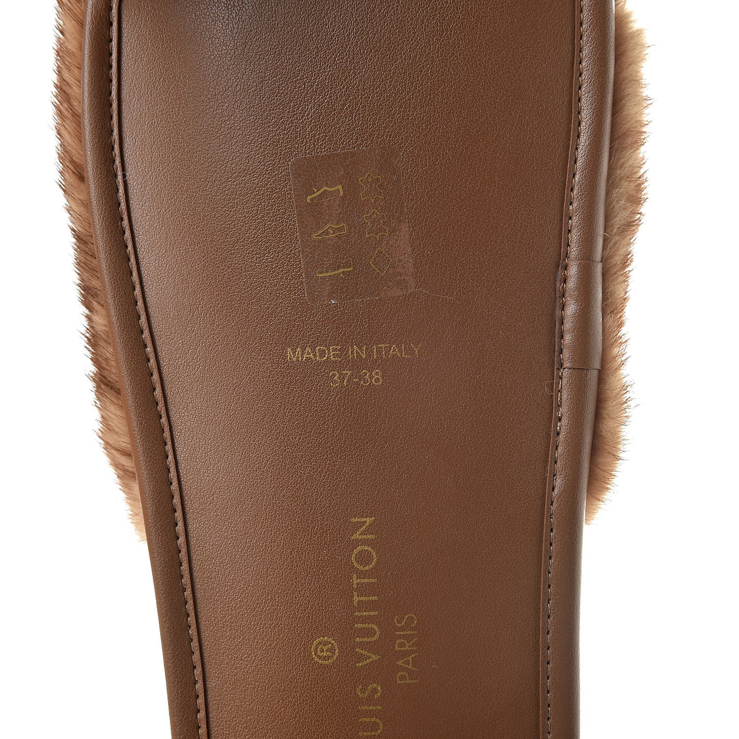 Mink Fur Homey Flat Mules 37-38 Natural Beige