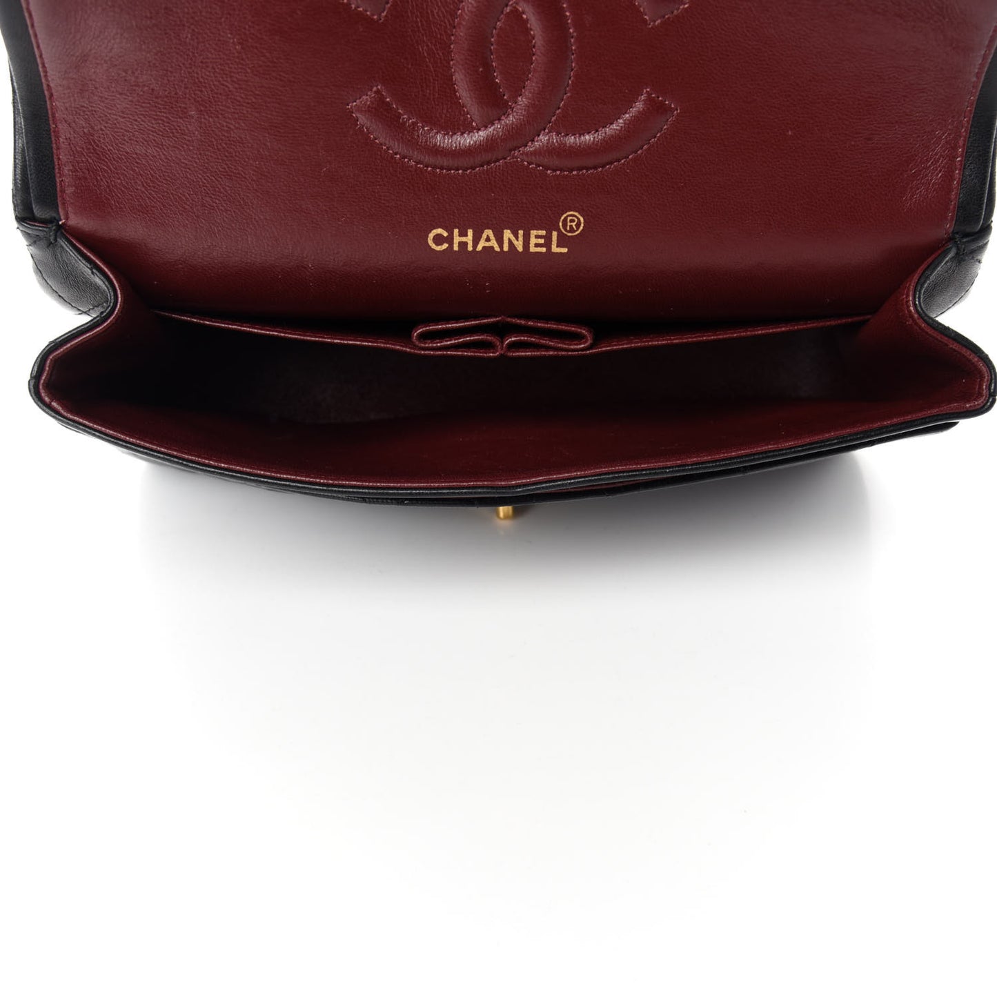 Lambskin Quilted Medium Double Flap Black