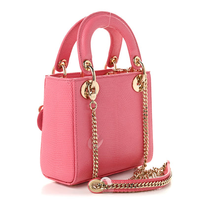 Christian Dior Lizard Mini Lady Dior Pink 3 of 11