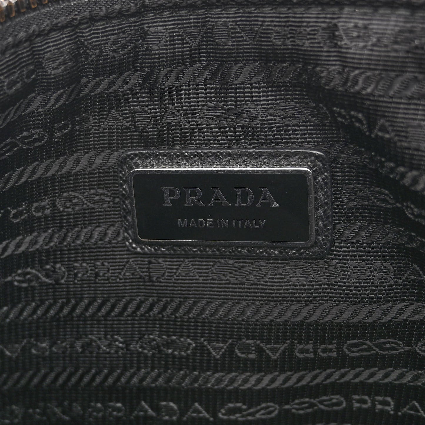 Re-Nylon Saffiano Pocket Zippered Shoulder Bag Black