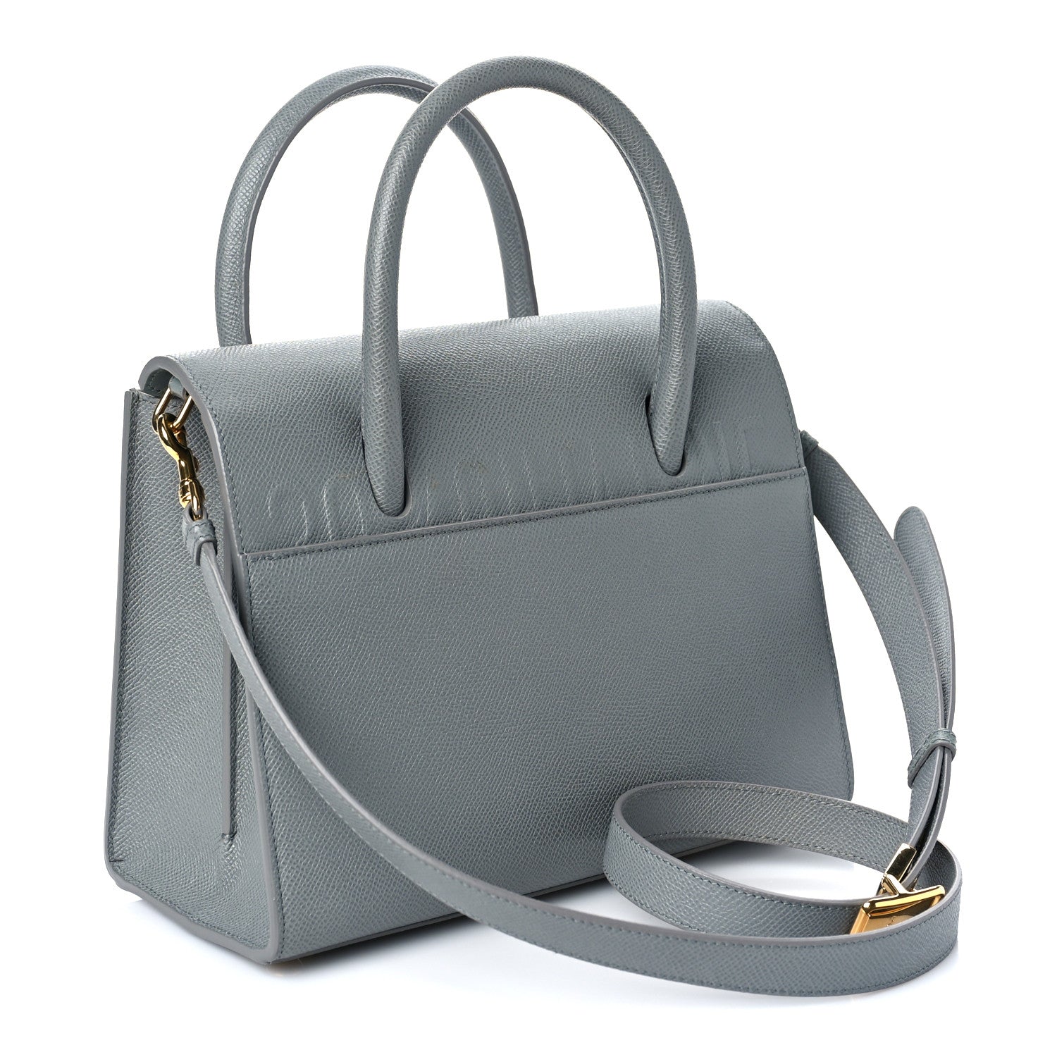 Christian Dior Grained Calfskin Medium St. Honore Tote Cloud Blue 3 of 9
