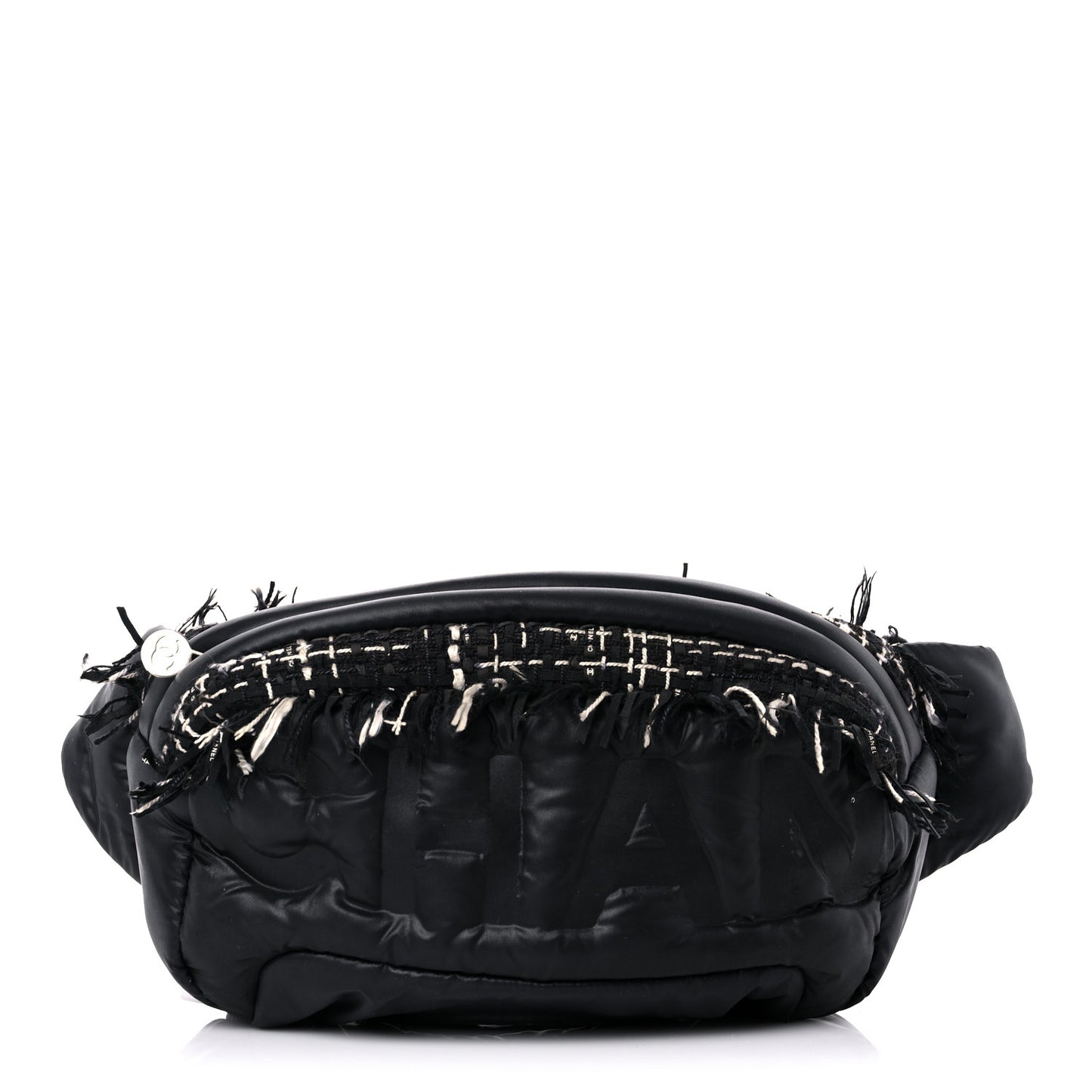 Nylon Tweed Coco Neige Belt Bag Black