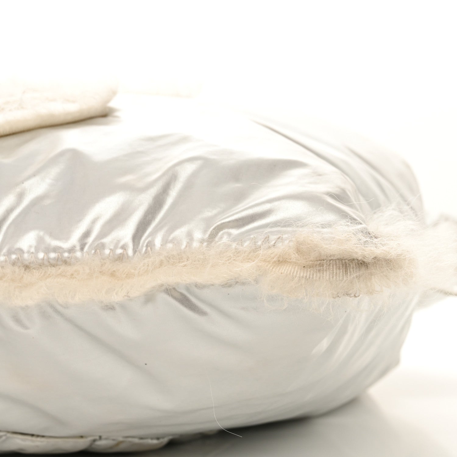 Chanel Vinyl Mohair Trimmed CC Bonbons Tote Silver 10 of 17