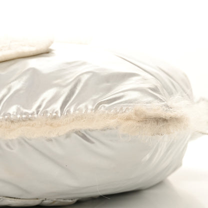 Chanel Vinyl Mohair Trimmed CC Bonbons Tote Silver 10 of 17