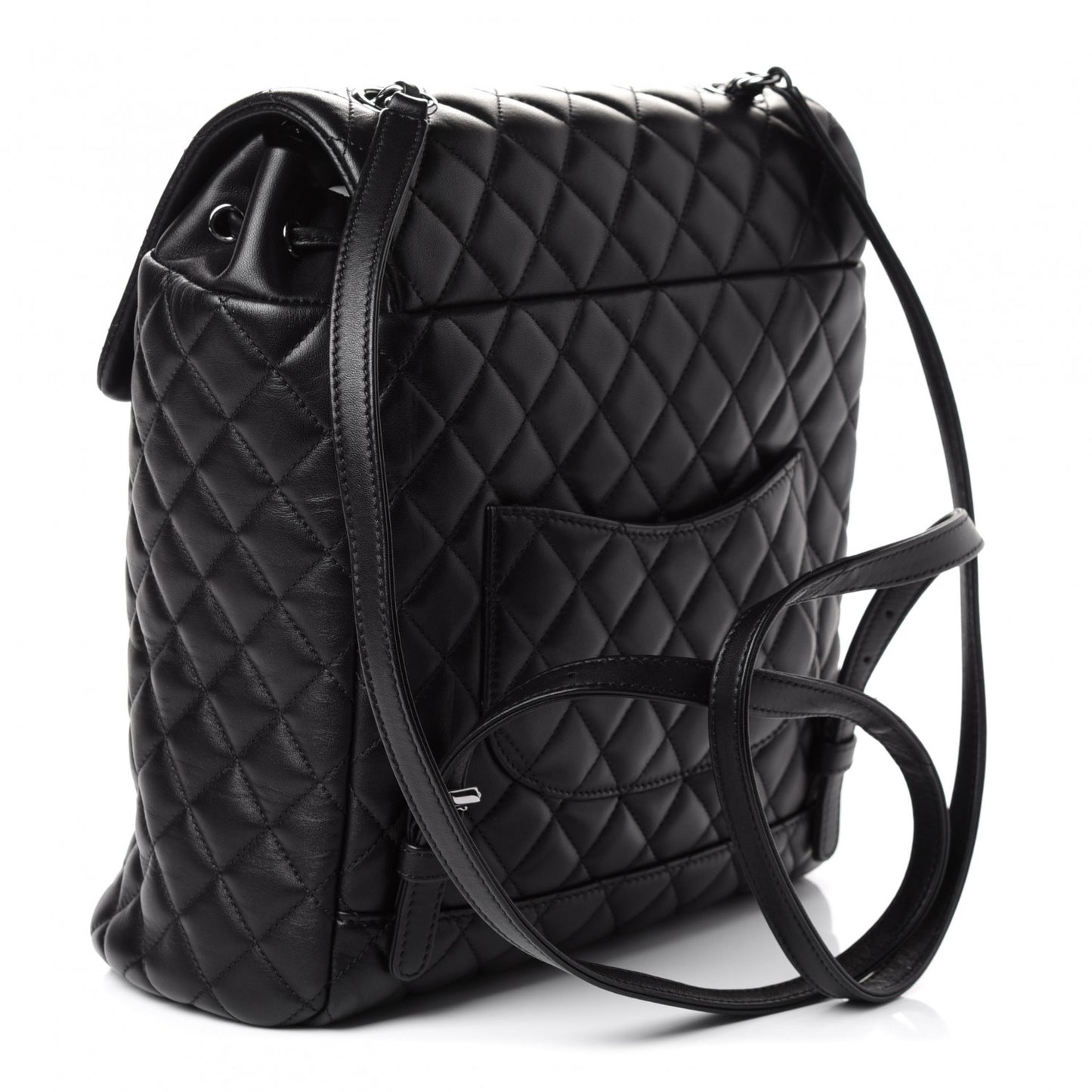 Lambskin Quilted Large Urban Spirit Backpack Black