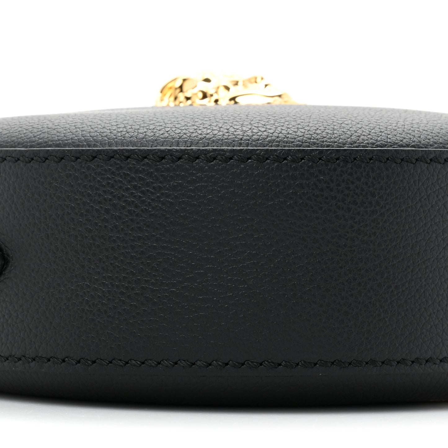Calfskin La Medusa Round Camera Bag Black
