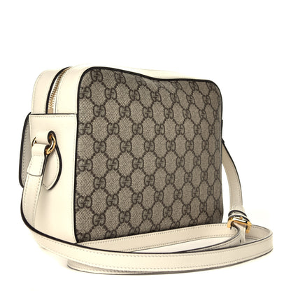 Gucci GG Supreme Monogram Small Horsebit 1955 Shoulder Bag Beige Mystic White 3 of 8
