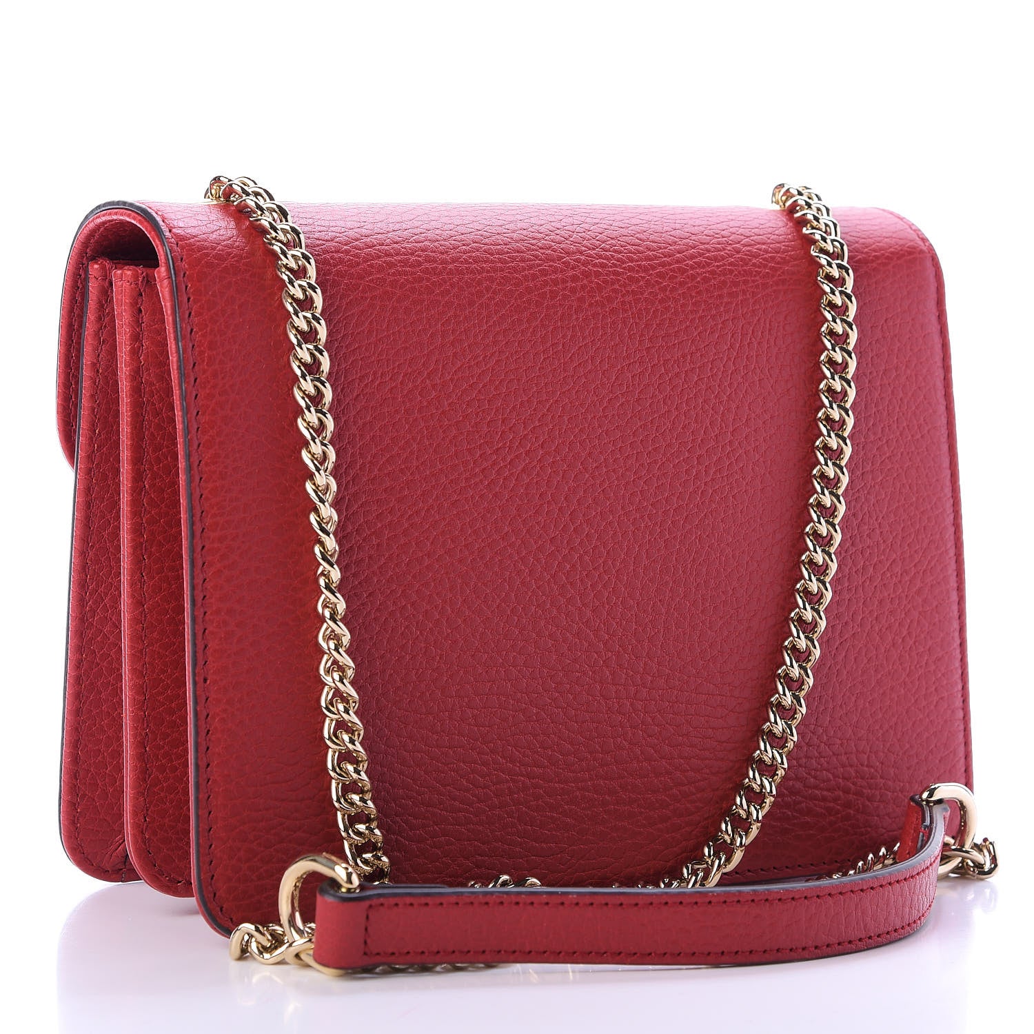 Gucci Dollar Calfskin Small Interlocking G Shoulder Bag Red 3 of 9