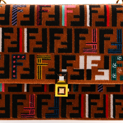 Fendi Velvet Vitello Dolce Fun Fair Kan I Shoulder Bag Tobacco Multicolor Black 8 of 10