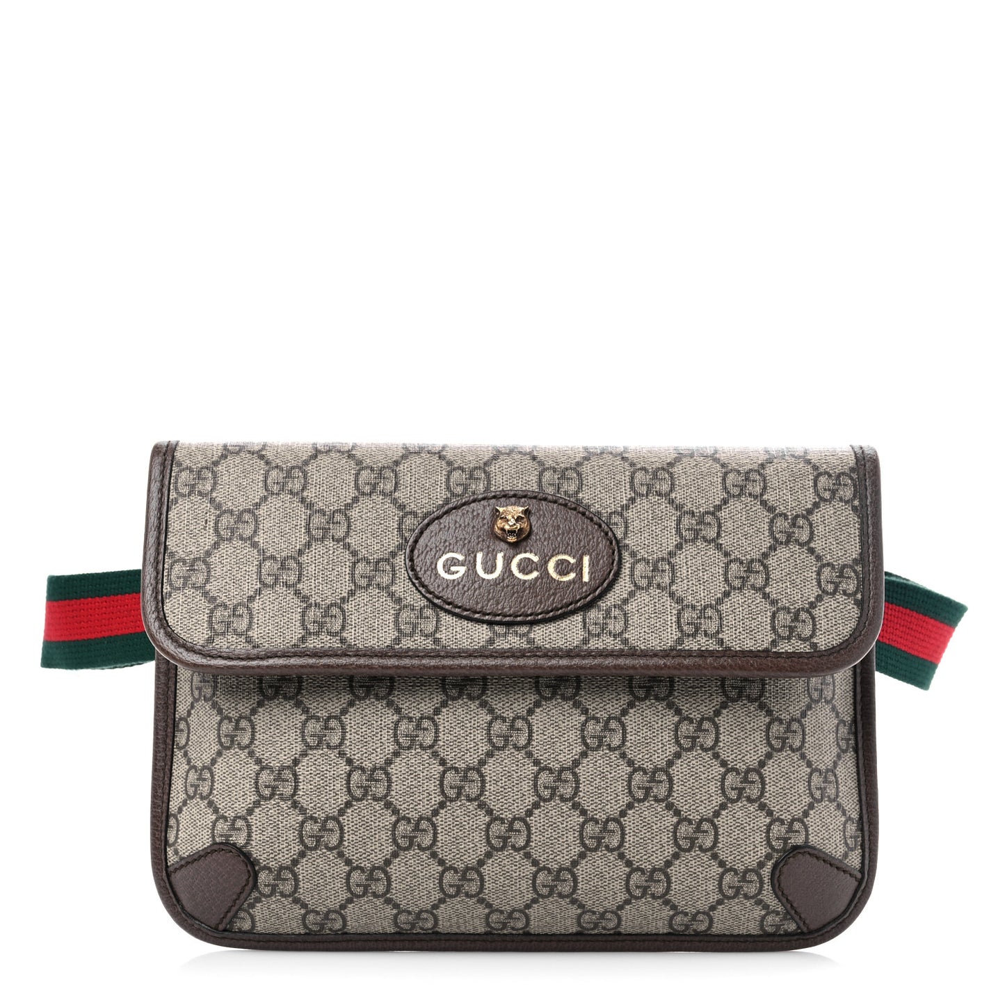 GG Supreme Monogram Neo Vintage Web Belt Bag Brown