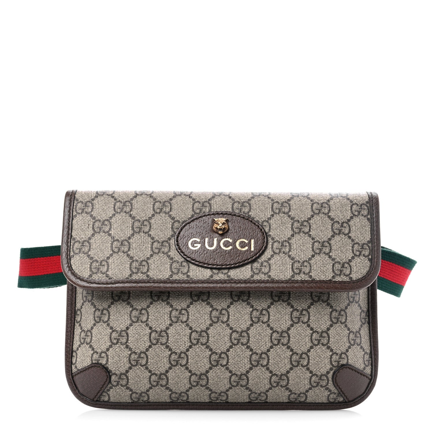 Gucci GG Supreme Monogram Neo Vintage Web Belt Bag Brown 1 of 10