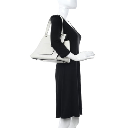 Celine Grained Calfskin Medium Edge Shoulder Bag White 2 of 13