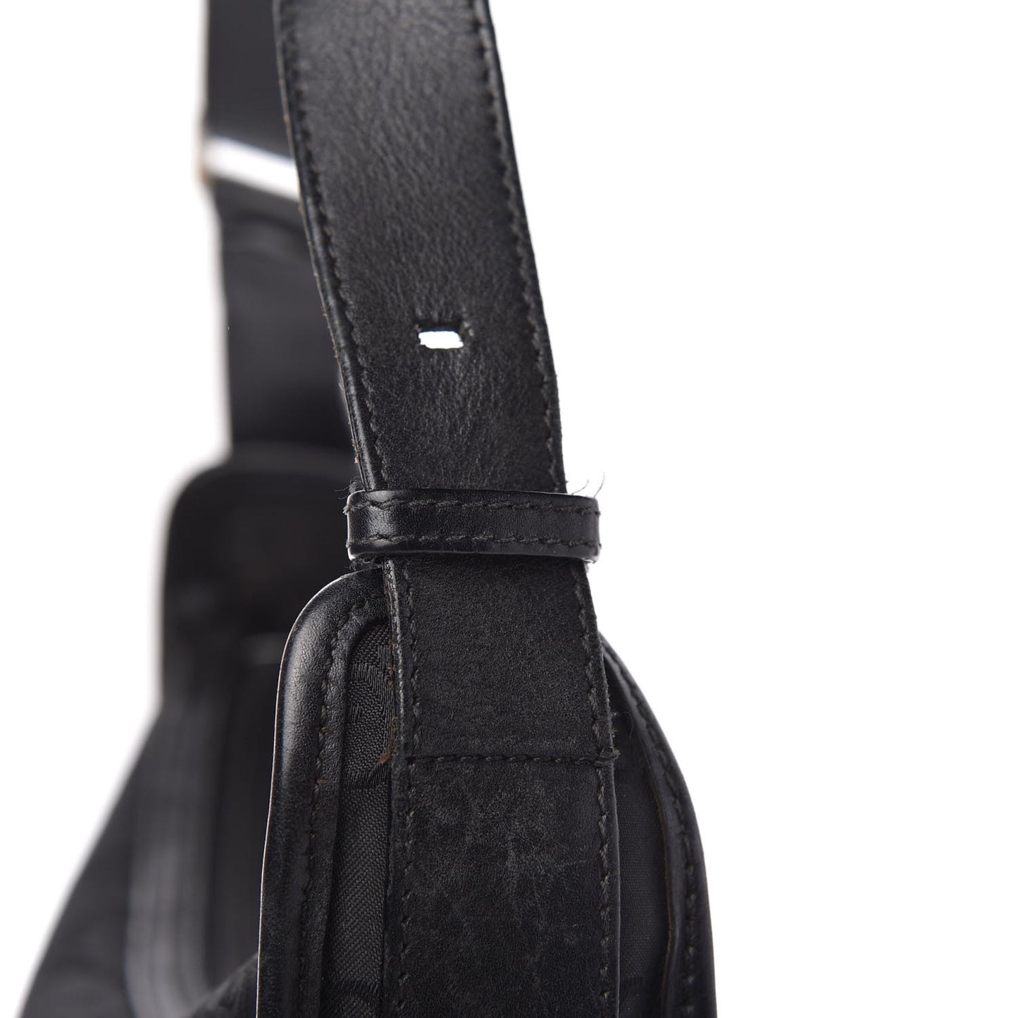 Nylon Monogram Shoulder Bag Black